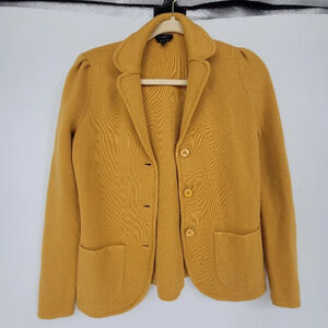 Talbots womens orange merino wool cardigan blazer size p